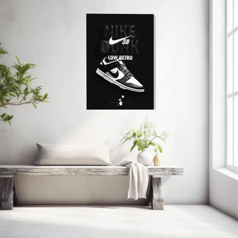 Affiche et Tableau Pop Art de Sneakers Nike Dunk Panda Low Retro