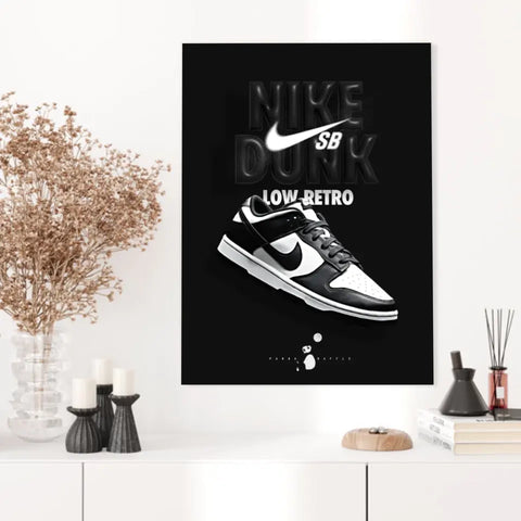 Affiche et Tableau Pop Art de Sneakers Nike Dunk Panda Low Retro