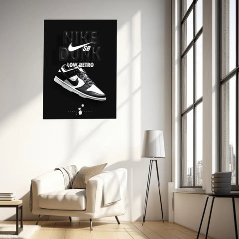 Affiche et Tableau Pop Art de Sneakers Nike Dunk Panda Low Retro