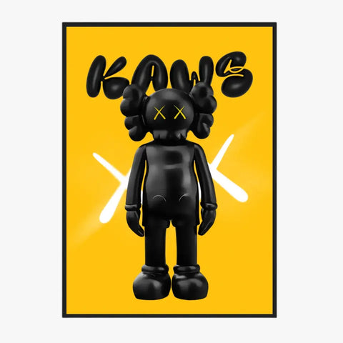 Affiche et Tableau Pop Art de Kaws Black and yellow