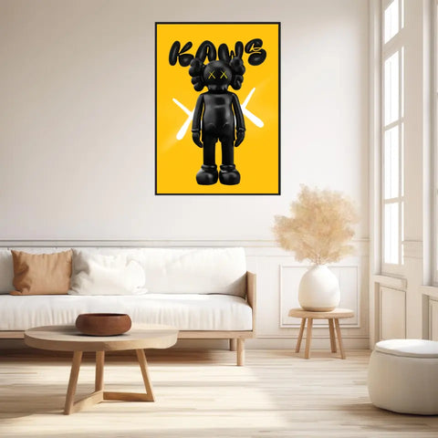 Affiche et Tableau Pop Art de Kaws Black and yellow