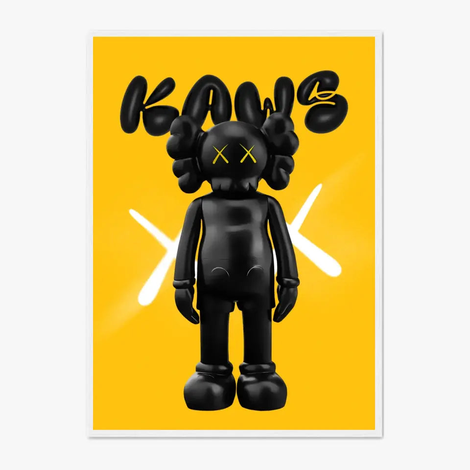 Affiche et Tableau Pop Art de Kaws Black and yellow