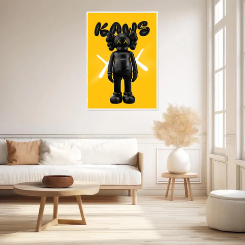 Affiche et Tableau Pop Art de Kaws Black and yellow