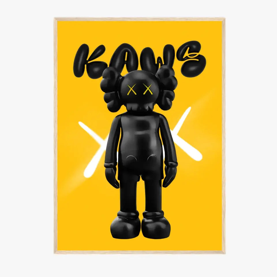 Affiche et Tableau Pop Art de Kaws Black and yellow