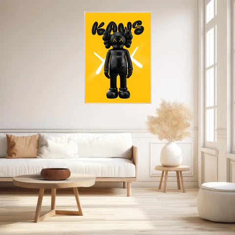 Affiche et Tableau Pop Art de Kaws Black and yellow