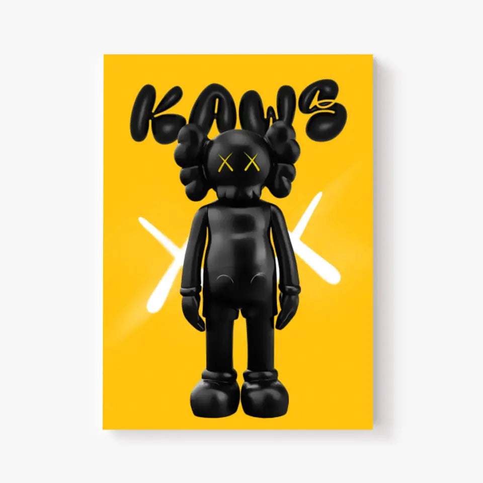 Affiche et Tableau Pop Art de Kaws Black and yellow