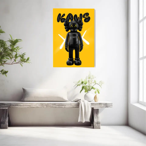 Affiche et Tableau Pop Art de Kaws Black and yellow