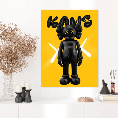 Affiche et Tableau Pop Art de Kaws Black and yellow