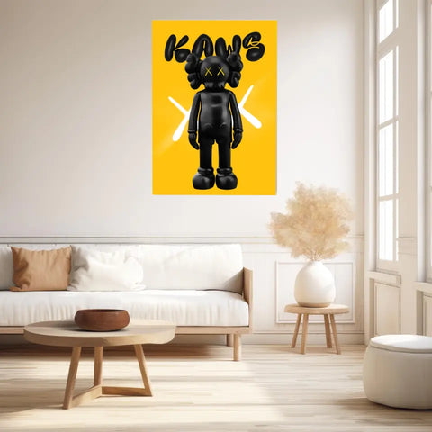 Affiche et Tableau Pop Art de Kaws Black and yellow