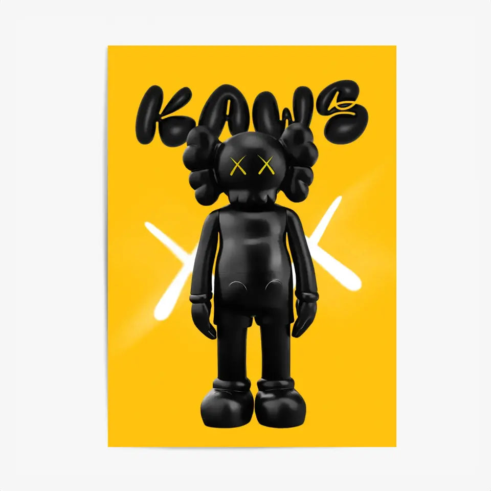 Affiche et Tableau Pop Art de Kaws Black and yellow