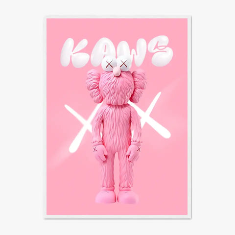 Affiche et Tableau Pop Art de Kaws Pink and White