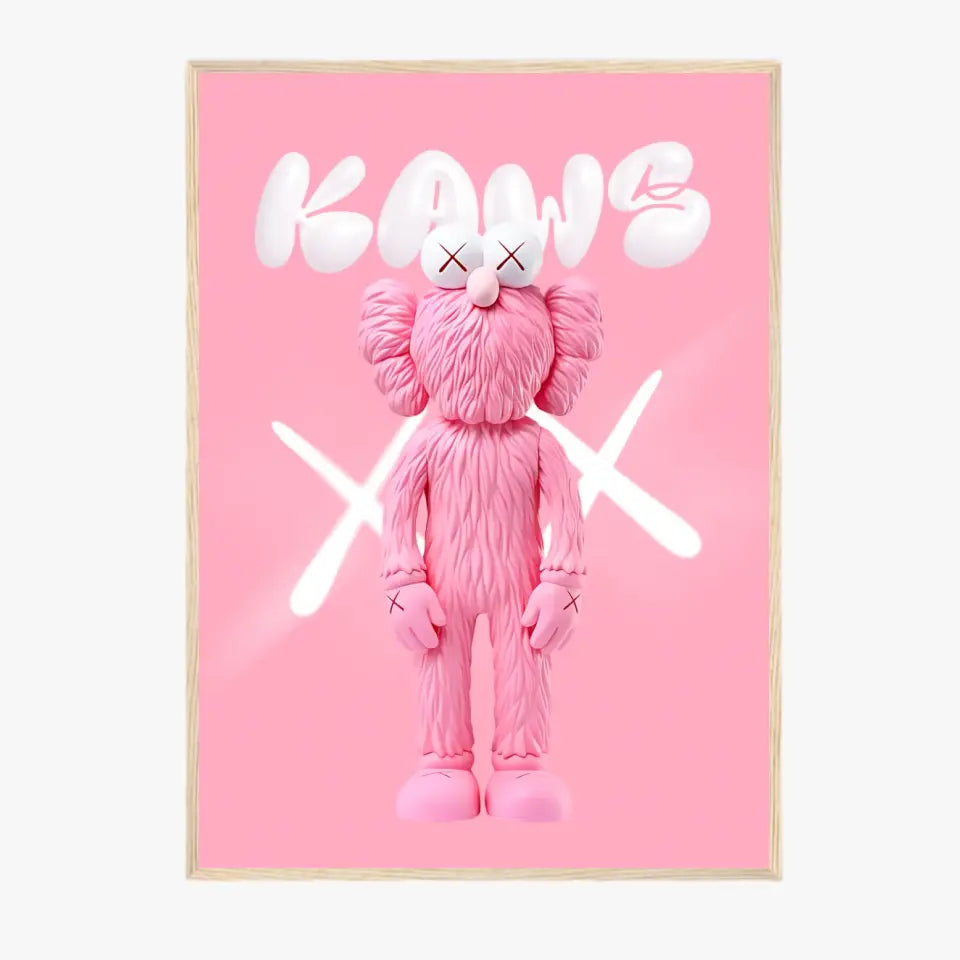 Affiche et Tableau Pop Art de Kaws Pink and White