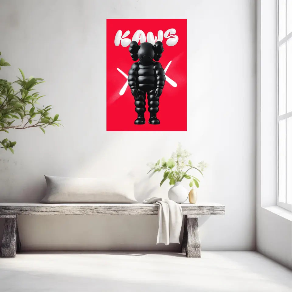 Affiche et Tableau Pop Art de Kaws Black and Red