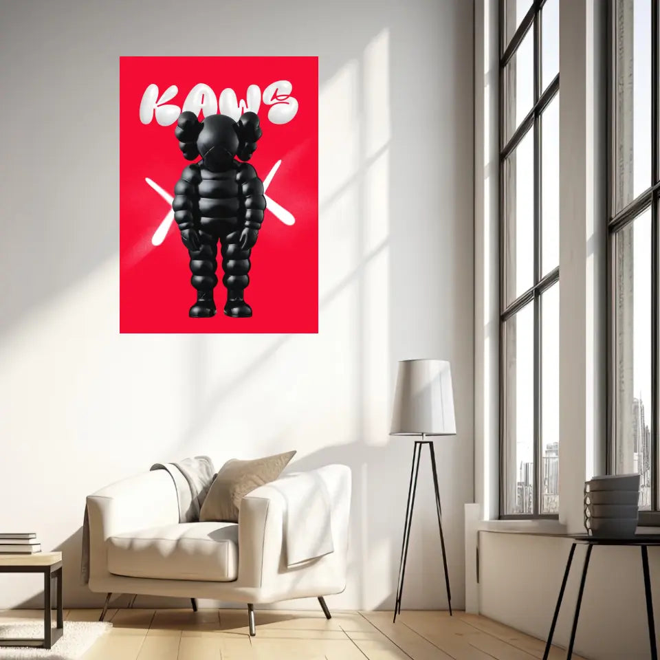 Affiche et Tableau Pop Art de Kaws Black and Red