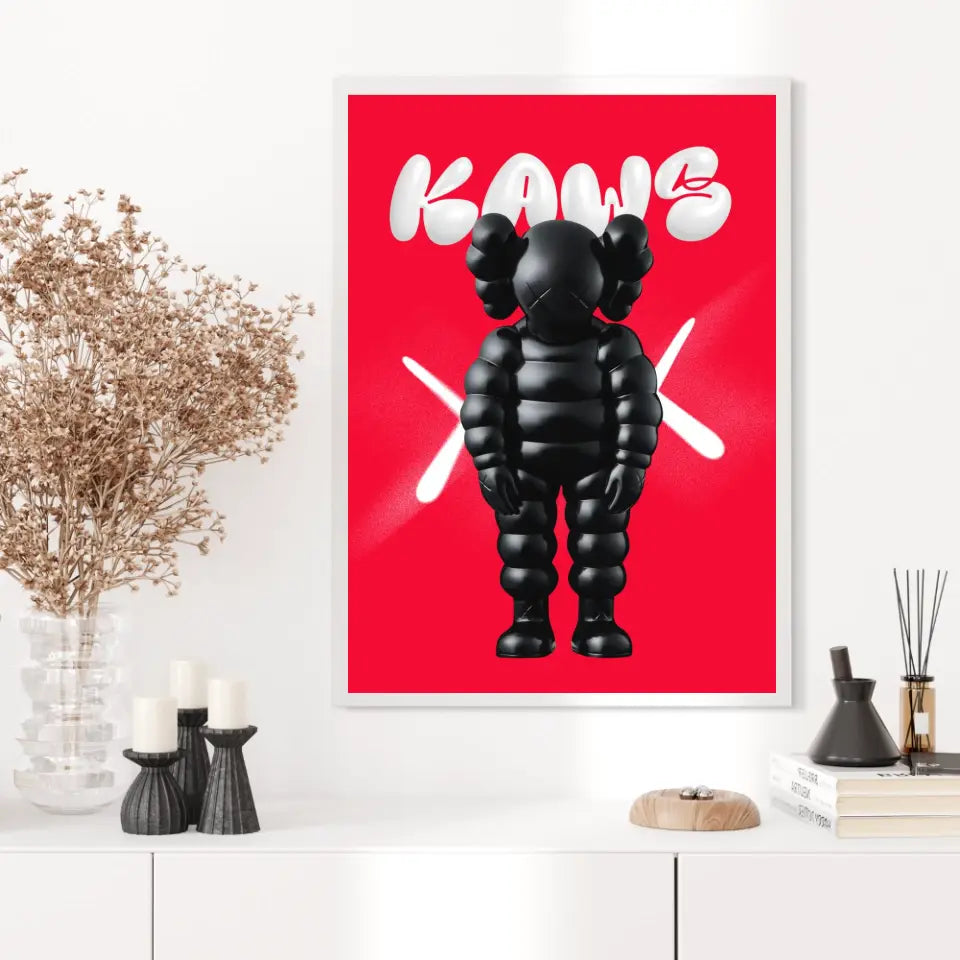 Affiche et Tableau Pop Art de Kaws Black and Red