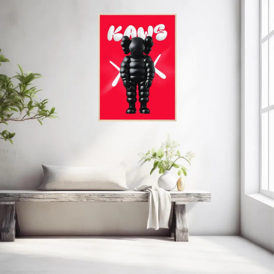 Affiche et Tableau Pop Art de Kaws Black and Red