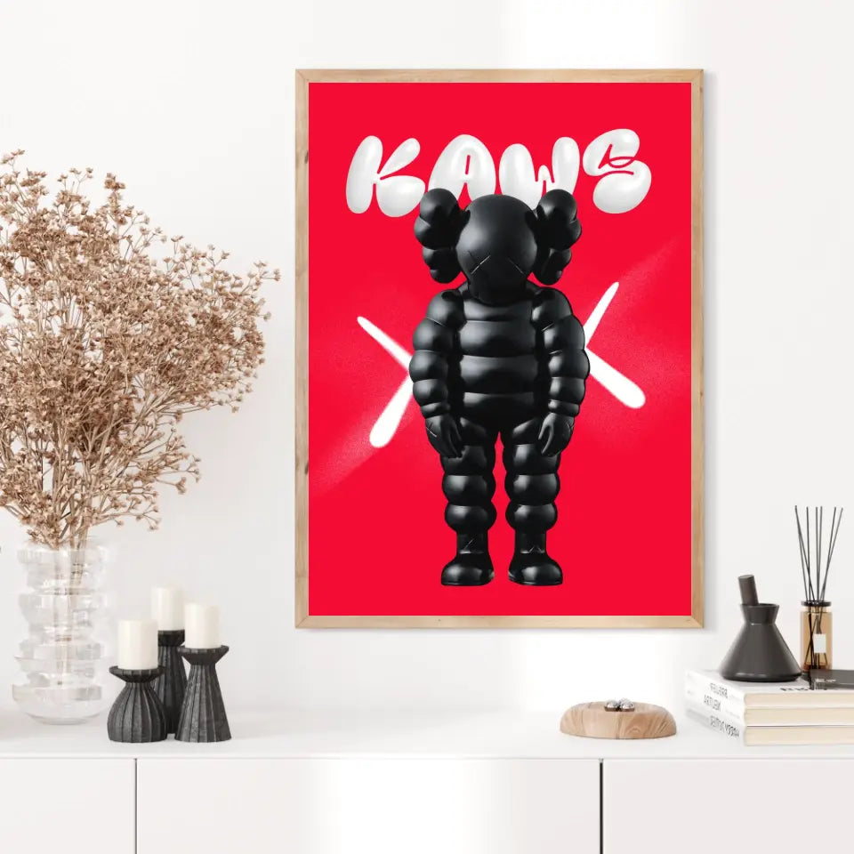 Affiche et Tableau Pop Art de Kaws Black and Red