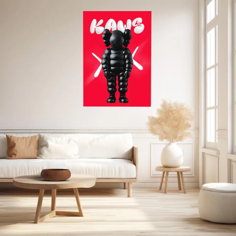 Affiche et Tableau Pop Art de Kaws Black and Red