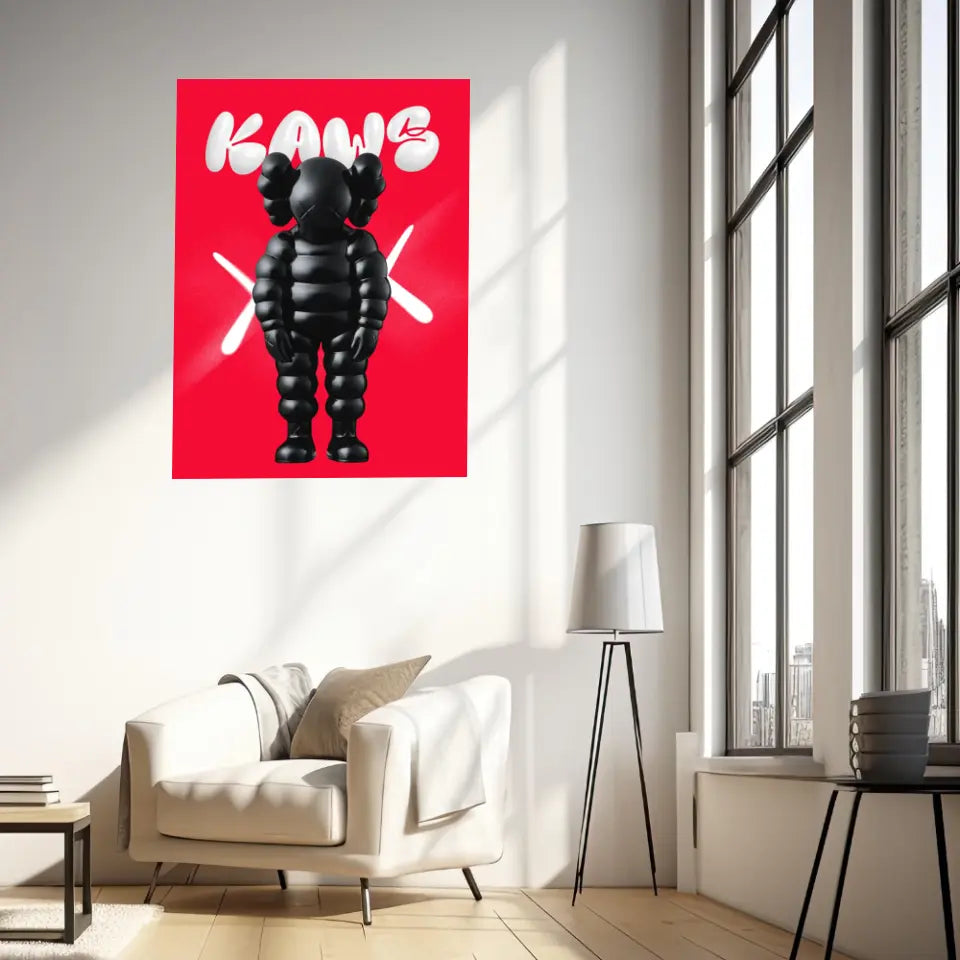 Affiche et Tableau Pop Art de Kaws Black and Red