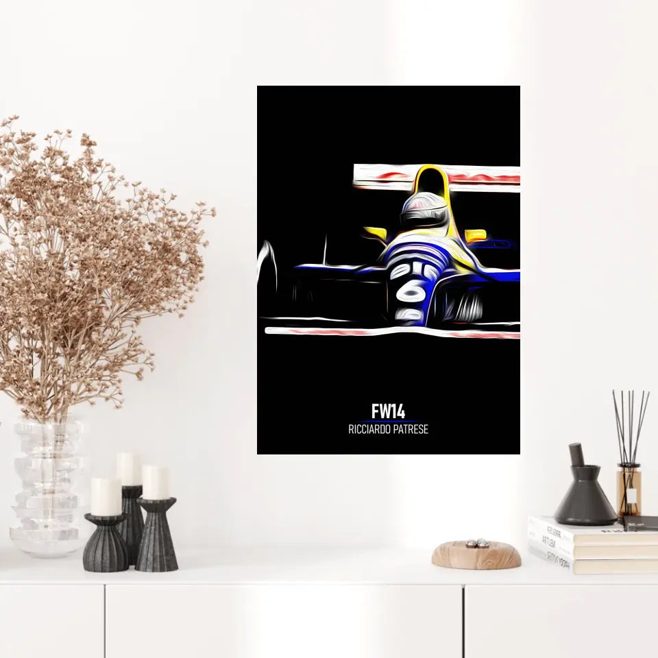 Affiche ou Tableau Williams FW14 Ricciardo Patrese 1991 Formule 1