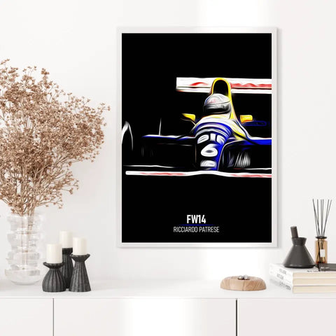 Affiche ou Tableau Williams FW14 Ricciardo Patrese 1991 Formule 1