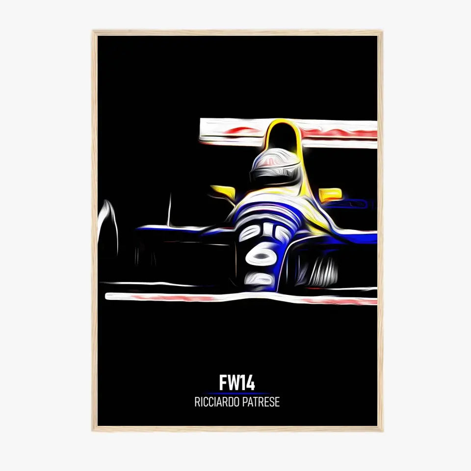 Affiche ou Tableau Williams FW14 Ricciardo Patrese 1991 Formule 1
