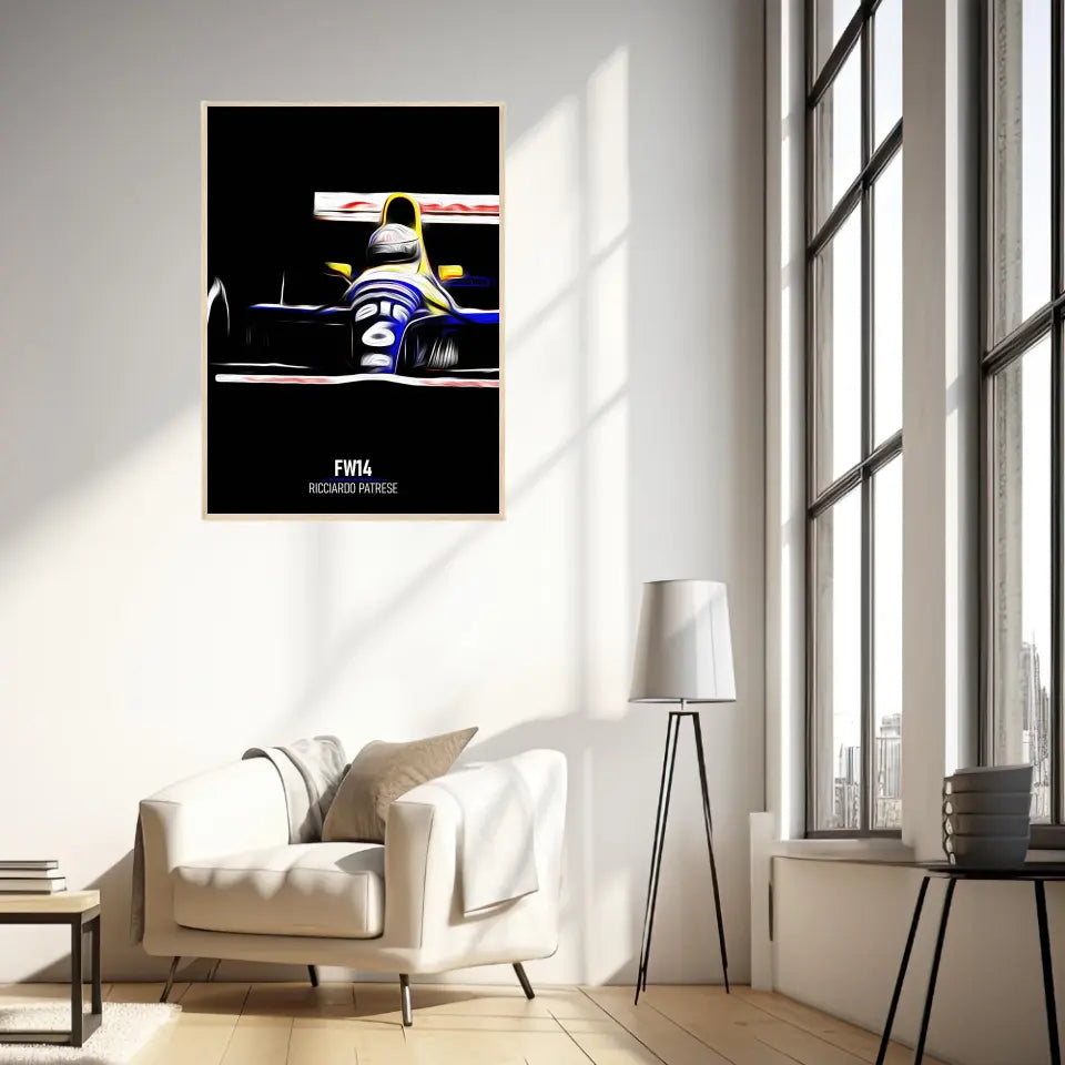 Affiche ou Tableau Williams FW14 Ricciardo Patrese 1991 Formule 1