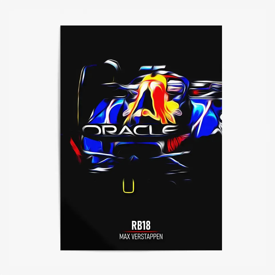 Affiche ou Tableau Red Bull RB18 Max Verstappen 2022 Formule 1