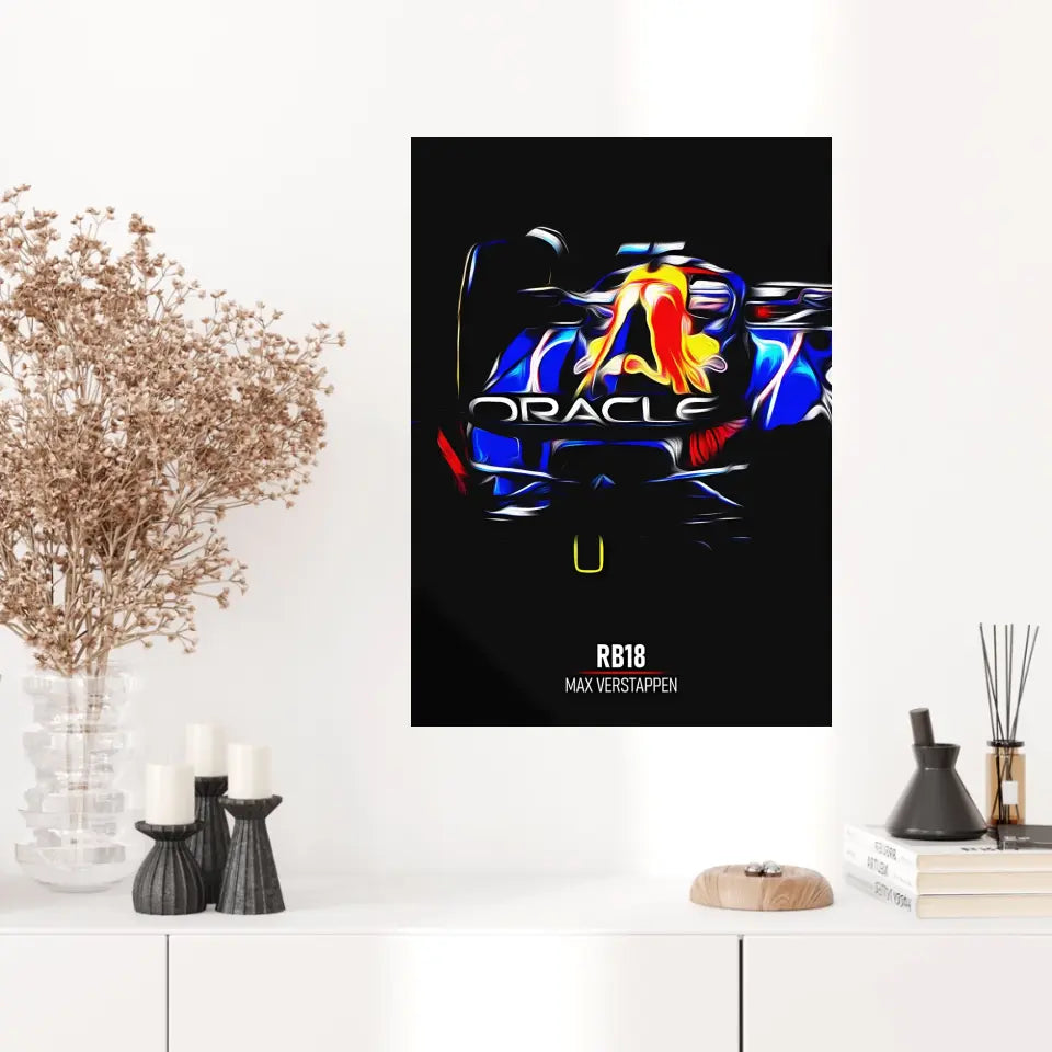 Affiche ou Tableau Red Bull RB18 Max Verstappen 2022 Formule 1