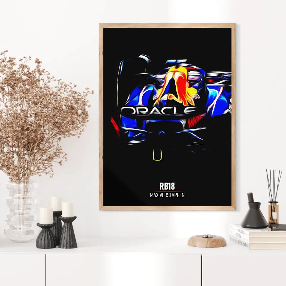 Affiche ou Tableau Red Bull RB18 Max Verstappen 2022 Formule 1