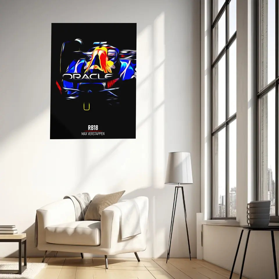 Affiche ou Tableau Red Bull RB18 Max Verstappen 2022 Formule 1