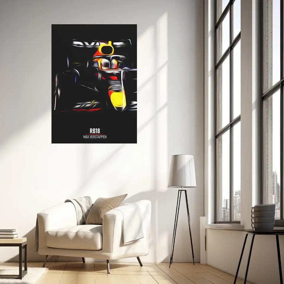 Affiche ou Tableau Red Bull RB18 Max Verstappen Formule 1