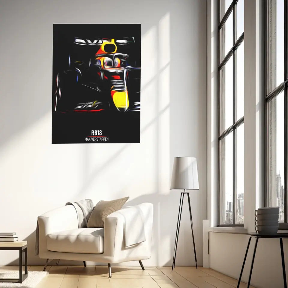 Affiche ou Tableau Red Bull RB18 Max Verstappen Formule 1