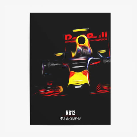 Affiche ou Tableau Red Bull RB12 Max Verstappen Formule 1