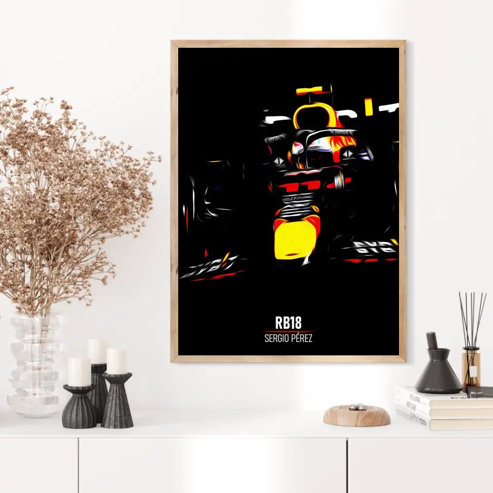 Affiche ou Tableau Red Bull RB18 Sergio Pérez Formule 1