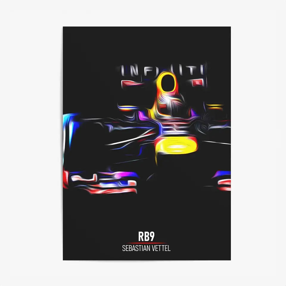 Affiche ou Tableau Red Bull RB9 Sebastian Vettel Formule 1