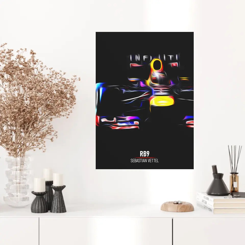 Affiche ou Tableau Red Bull RB9 Sebastian Vettel Formule 1