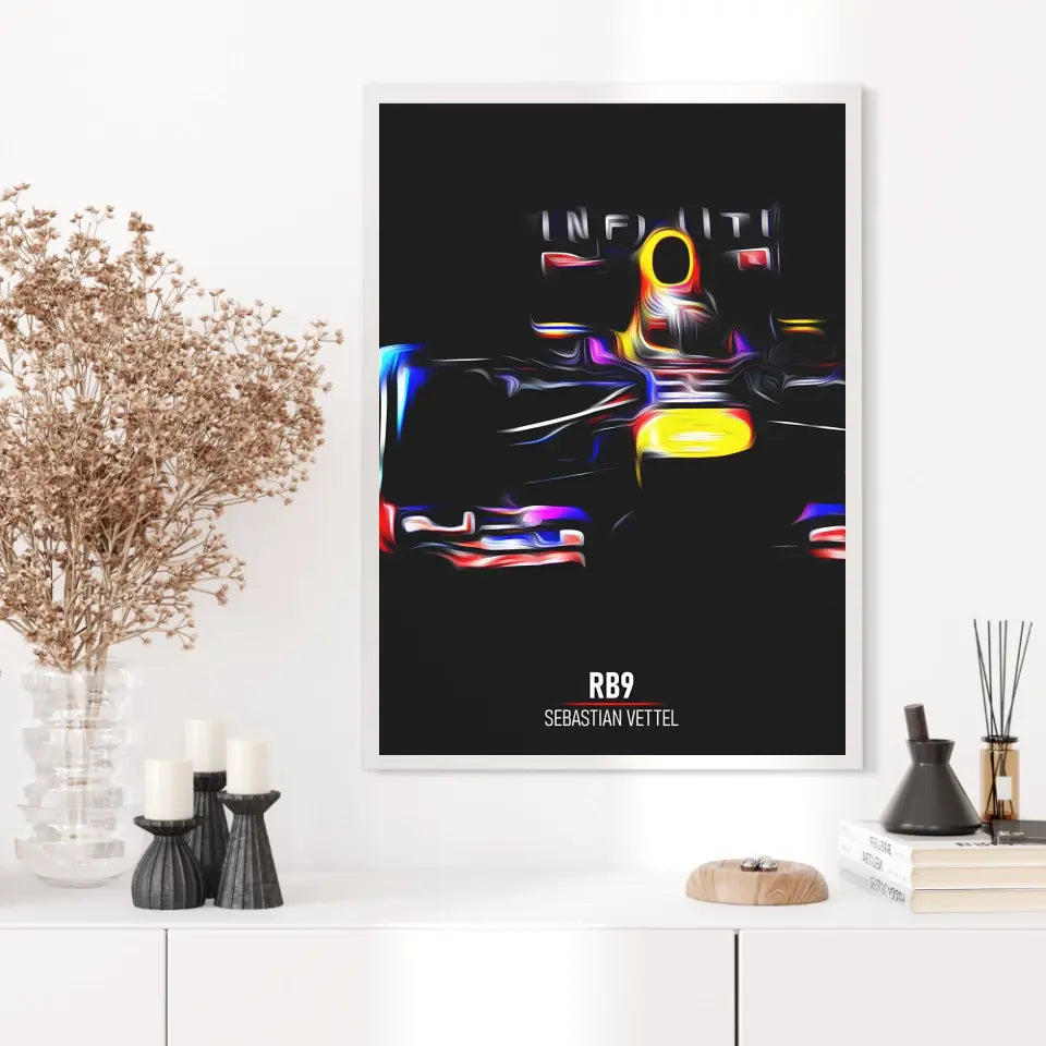 Affiche ou Tableau Red Bull RB9 Sebastian Vettel Formule 1