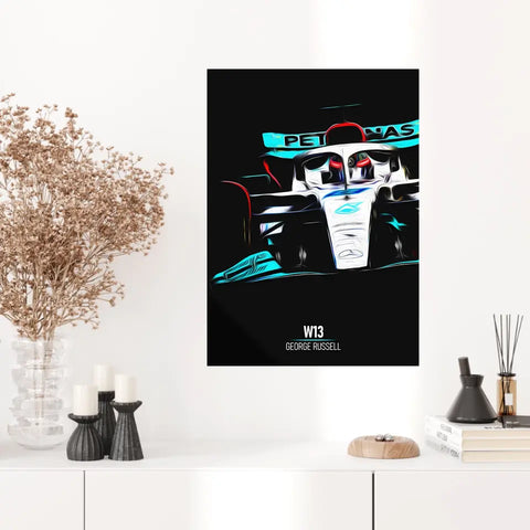 Affiche ou Tableau Mercedes W13 George Russell Formule 1