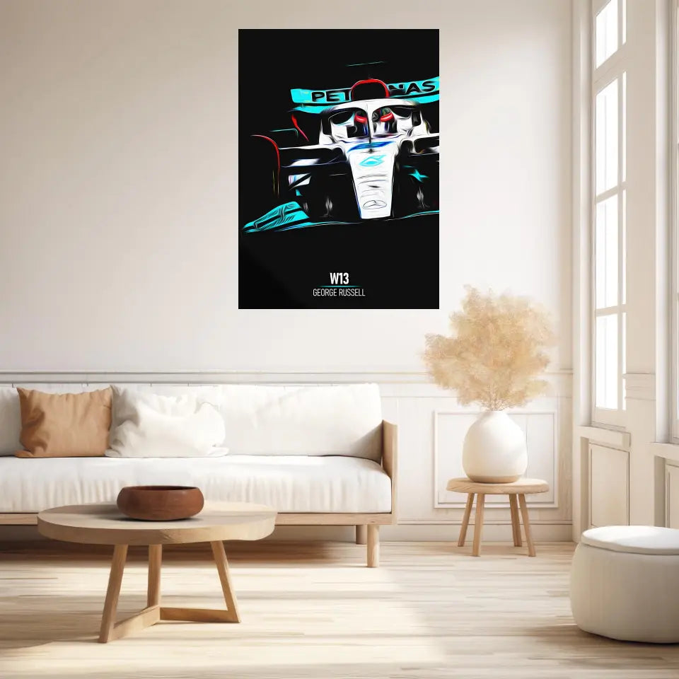 Affiche ou Tableau Mercedes W13 George Russell Formule 1