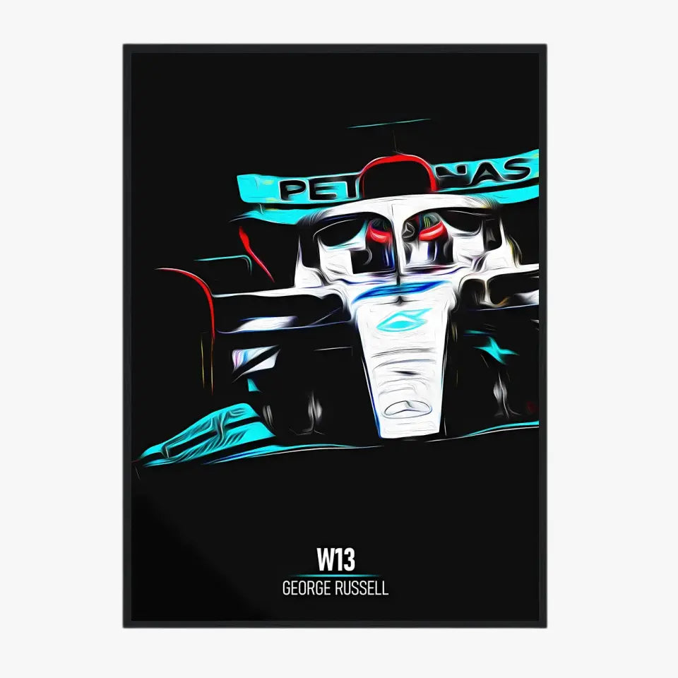 Affiche ou Tableau Mercedes W13 George Russell Formule 1