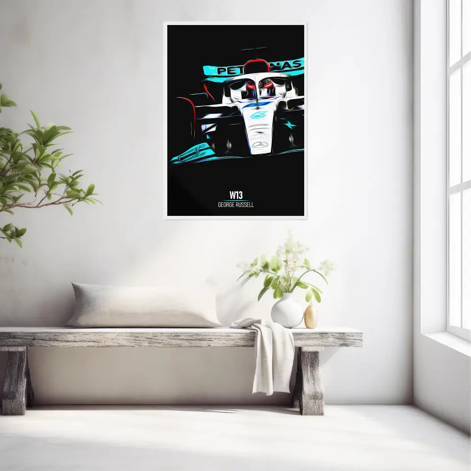 Affiche ou Tableau Mercedes W13 George Russell Formule 1