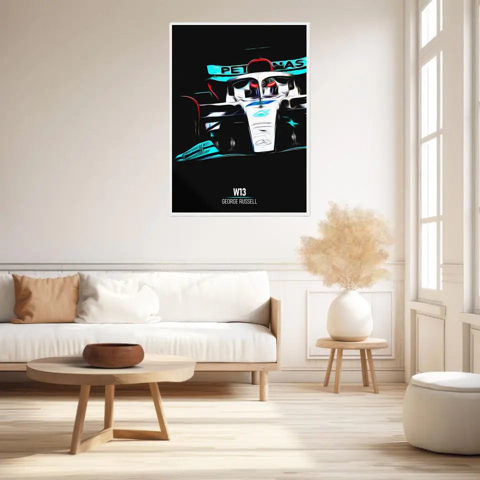 Affiche ou Tableau Mercedes W13 George Russell Formule 1