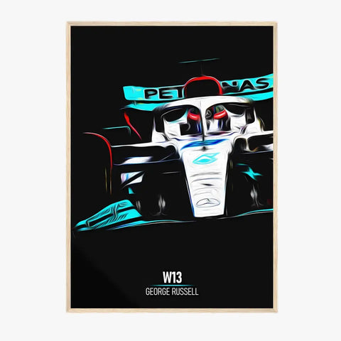 Affiche ou Tableau Mercedes W13 George Russell Formule 1