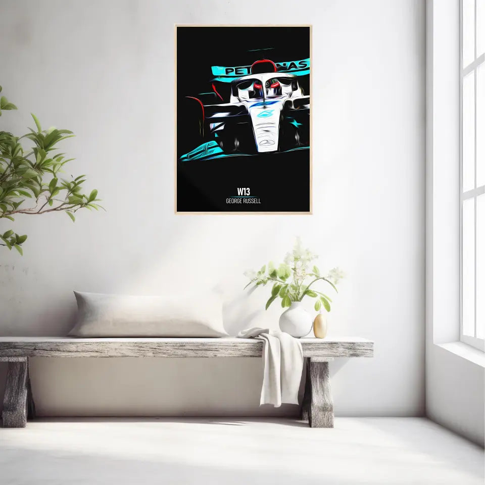 Affiche ou Tableau Mercedes W13 George Russell Formule 1