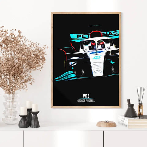 Affiche ou Tableau Mercedes W13 George Russell Formule 1