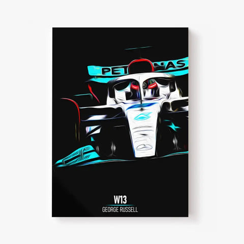 Affiche ou Tableau Mercedes W13 George Russell Formule 1