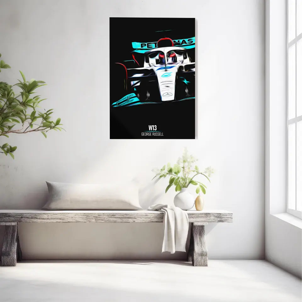 Affiche ou Tableau Mercedes W13 George Russell Formule 1