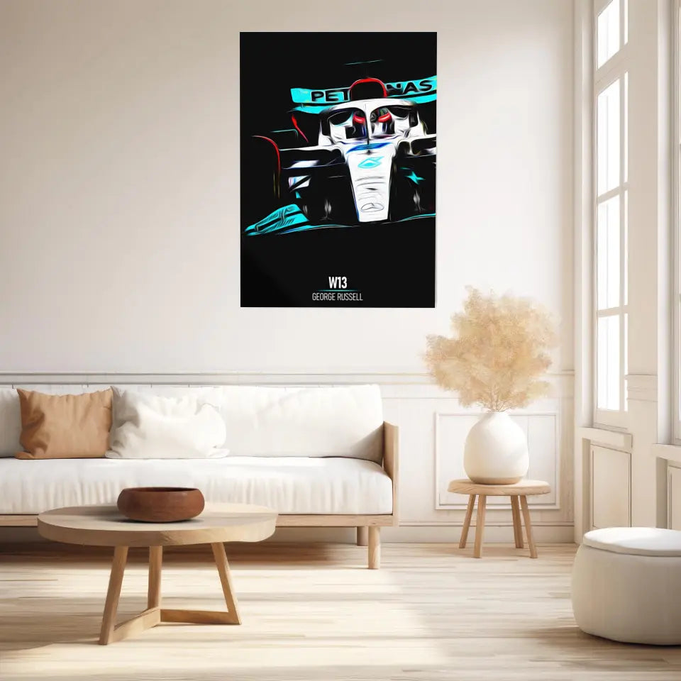 Affiche ou Tableau Mercedes W13 George Russell Formule 1