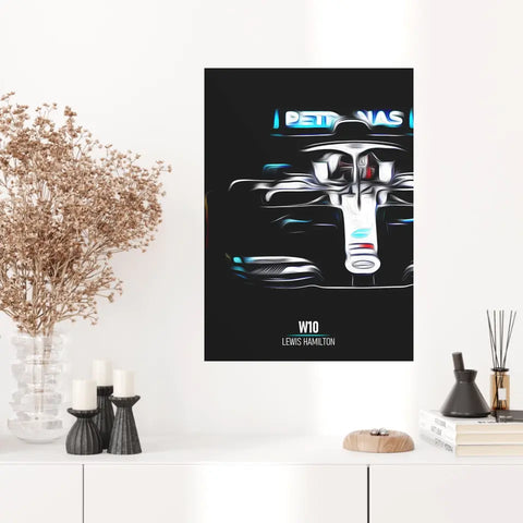 Affiche ou Tableau Mercedes W10 Lewis Hamilton Formule 1